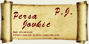 Persa Jovkić vizit kartica